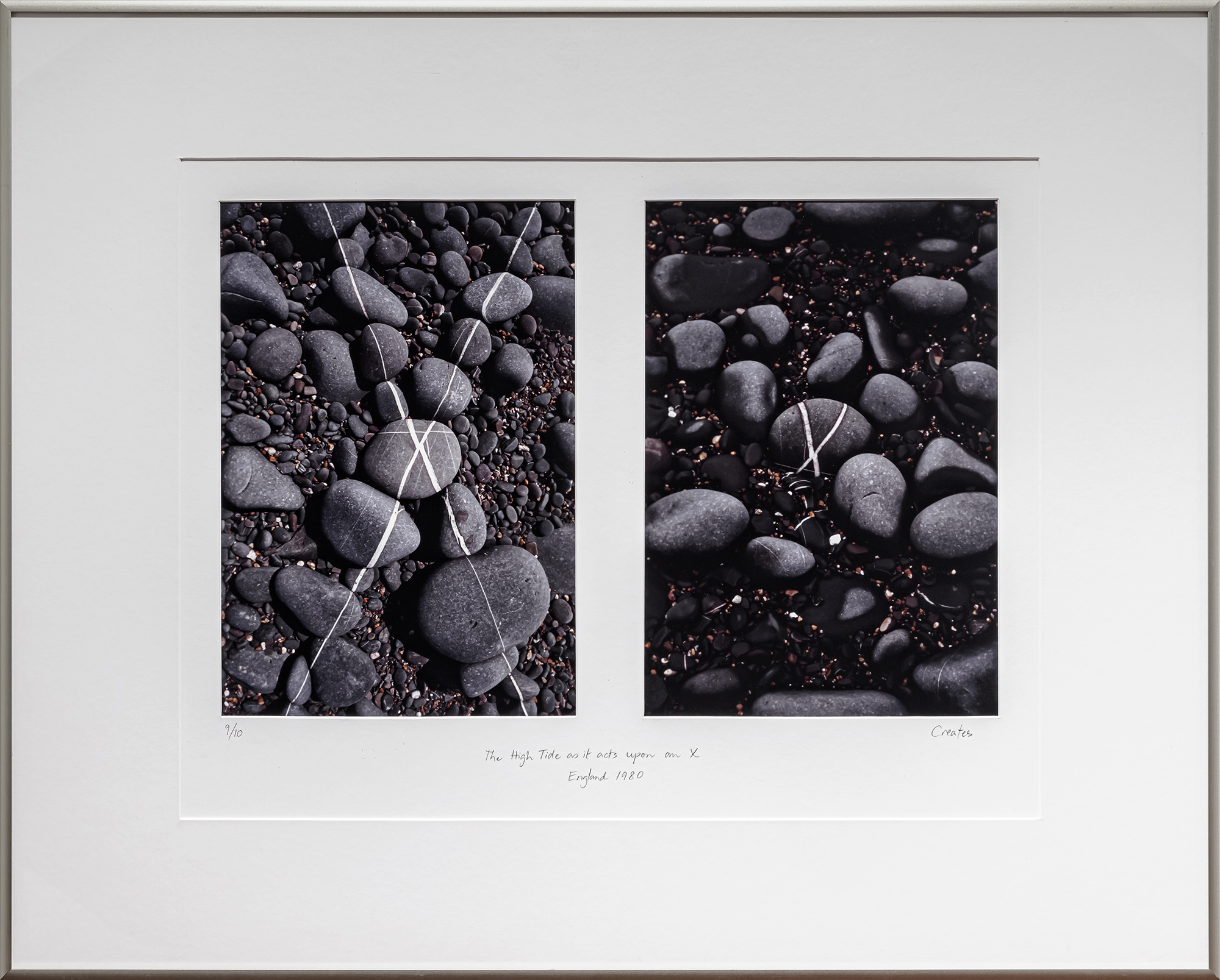 The High Tide as it acts upon an X, England 1980,  from the series Paper, Stones and Water (1979-1985)