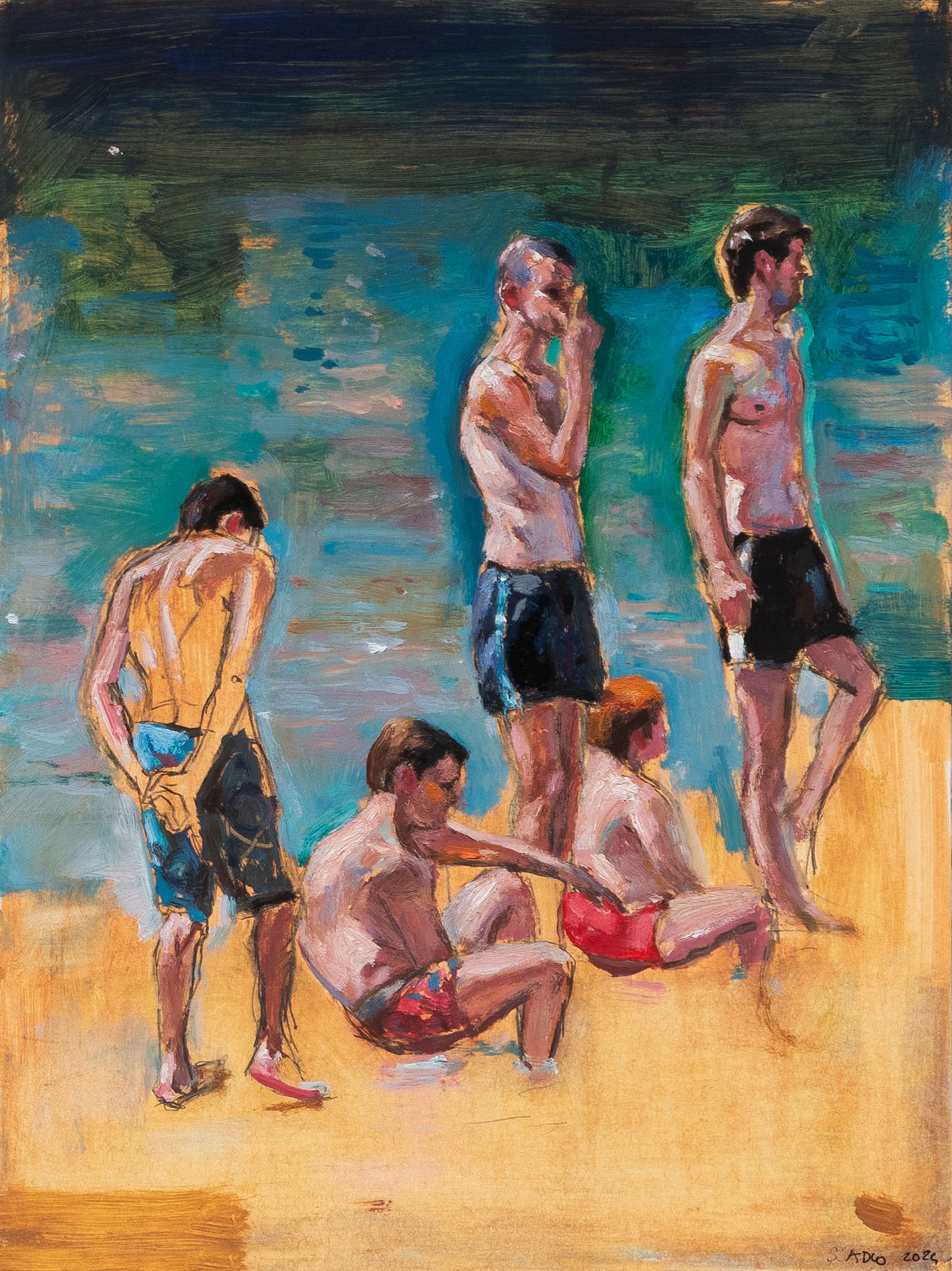 Bathers on River Una